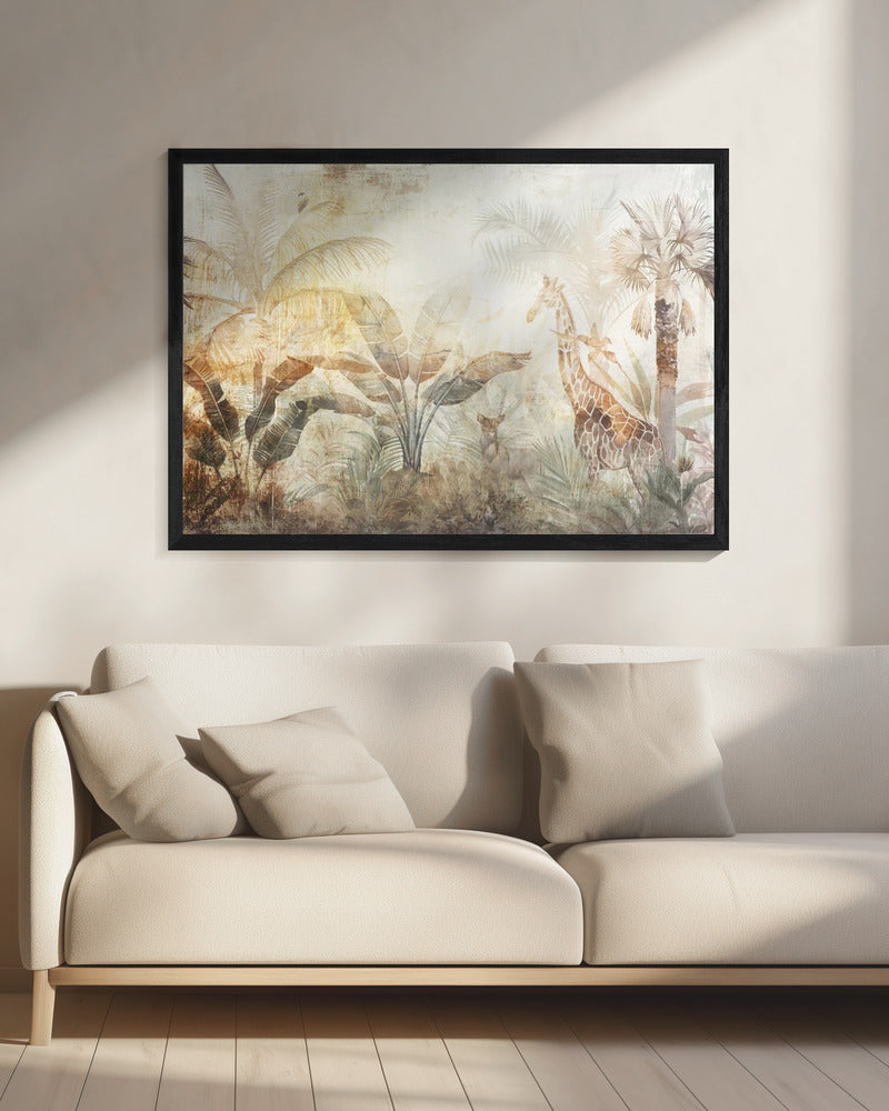 Art mural Feuilles de Jungle Illustration Art mural 06