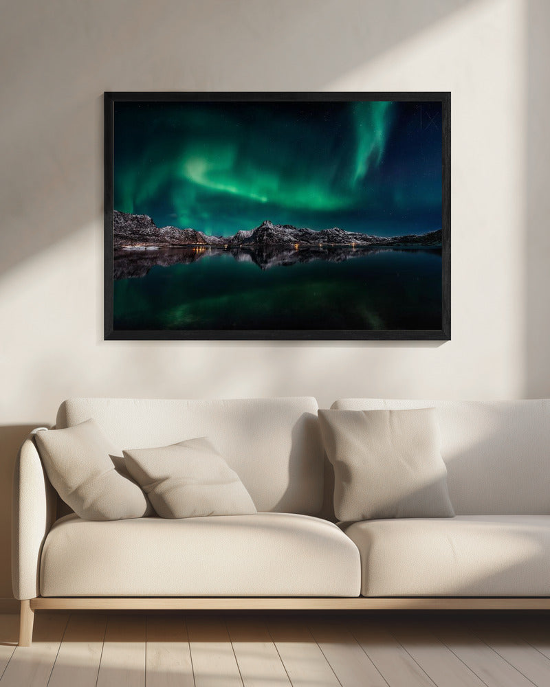 Lofoten Aurora Reflection