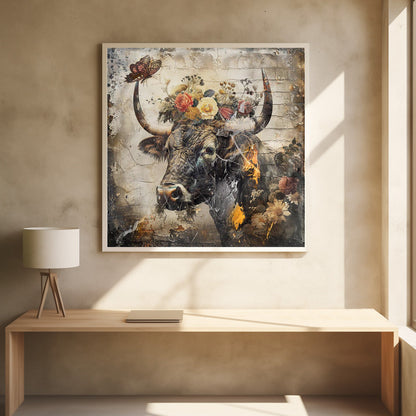 Art mural Fleurs Animaux Illustration vintage 09