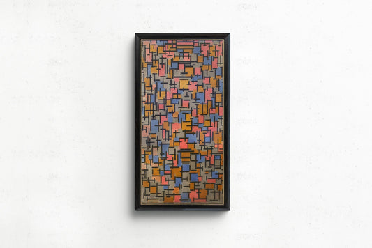 Piet Mondrian Composition (1916) Art Print: Vintage Mid-Century Modern Giclee Print (2x1)