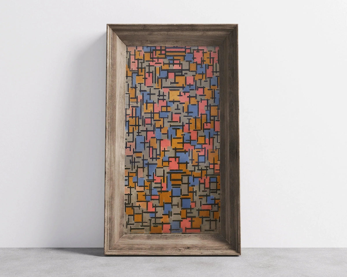 Affiche d'art Composition de Piet Mondrian (1916) : Impression Giclée Moderne du Milieu du Siècle (2x1)