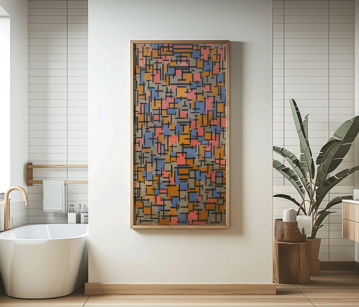 Affiche d'art Composition de Piet Mondrian (1916) : Impression Giclée Moderne du Milieu du Siècle (2x1)
