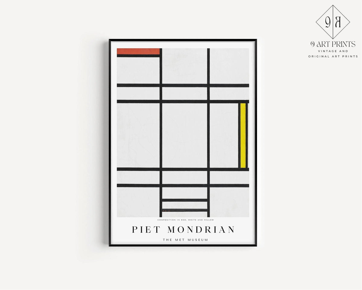 Piet Mondrian - Composition 1936 PRINT | Mid-Century Modern Art Print (available handframed or unframed)