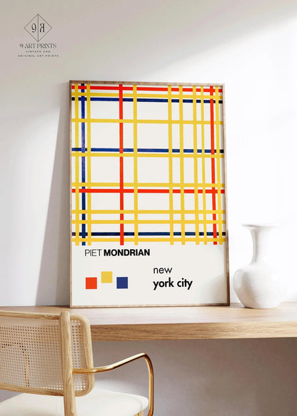 Piet Mondrian New York City Art Print: Mid-Century Modern Giclee