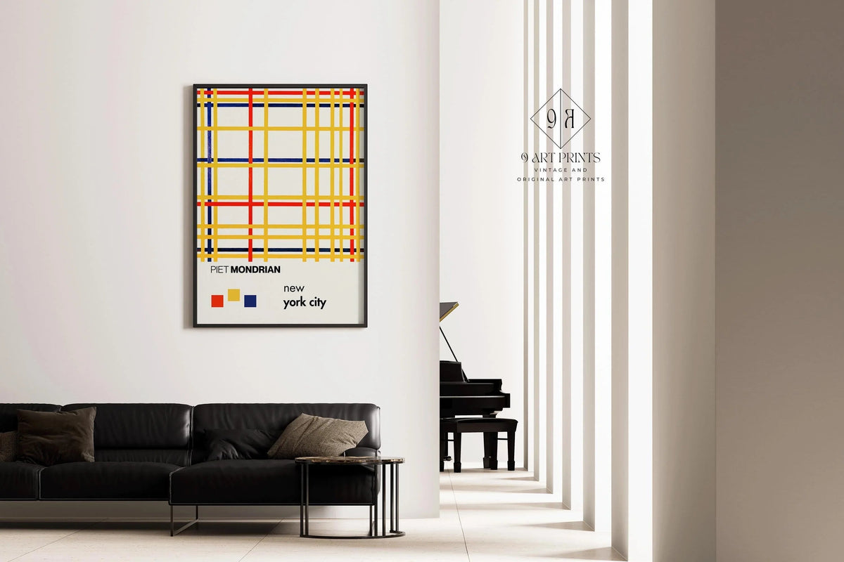Piet Mondrian New York City Art Print: Mid-Century Modern Giclee