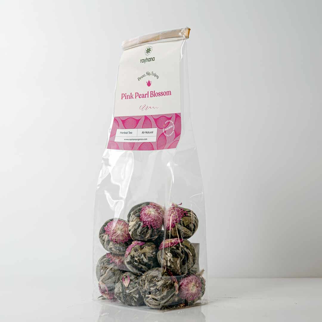 Thé fleuri perle rose | Thé en fleur en forme de perle