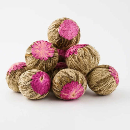 Thé fleuri perle rose | Thé en fleur en forme de perle