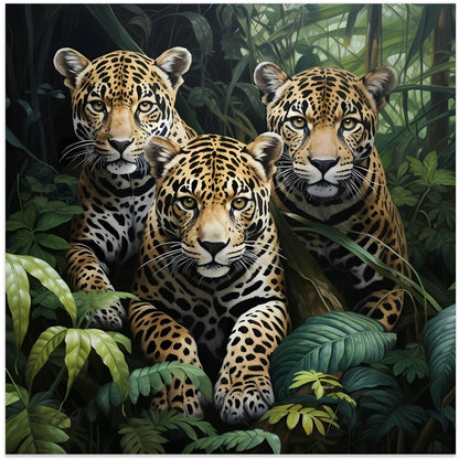 Décoration murale Trois jaguars dans la jungle