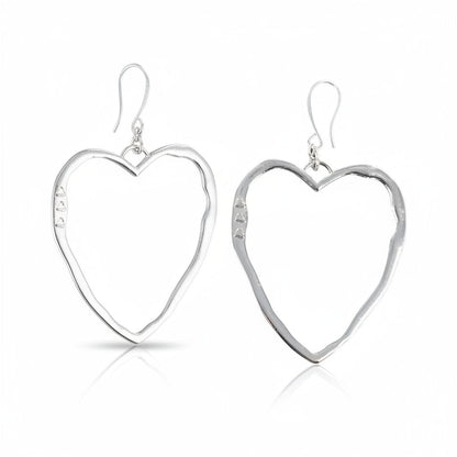 Boucles d'oreilles cœur ouvert en plaqué argent