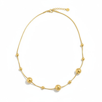 Multi Ball Necklace - Gold Stainless Steel