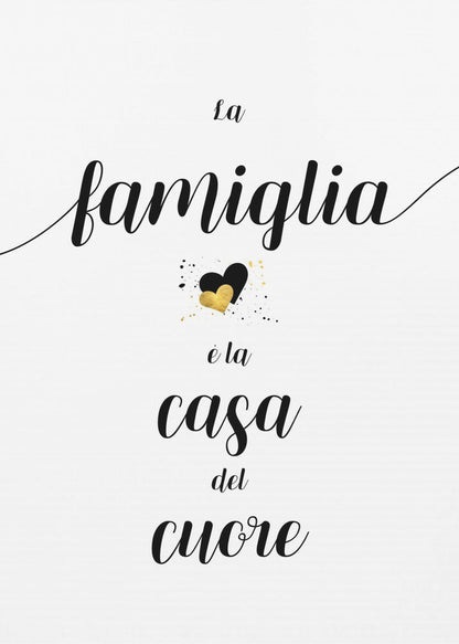 Wall art The family is the home of the heart - Italian Canvas Print