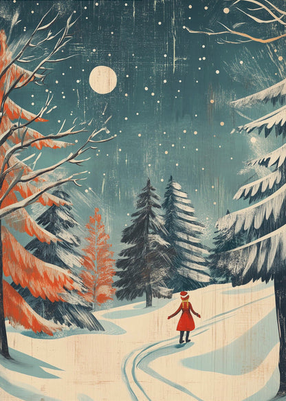 Tableau imprimé sur toile jeune fille Noël