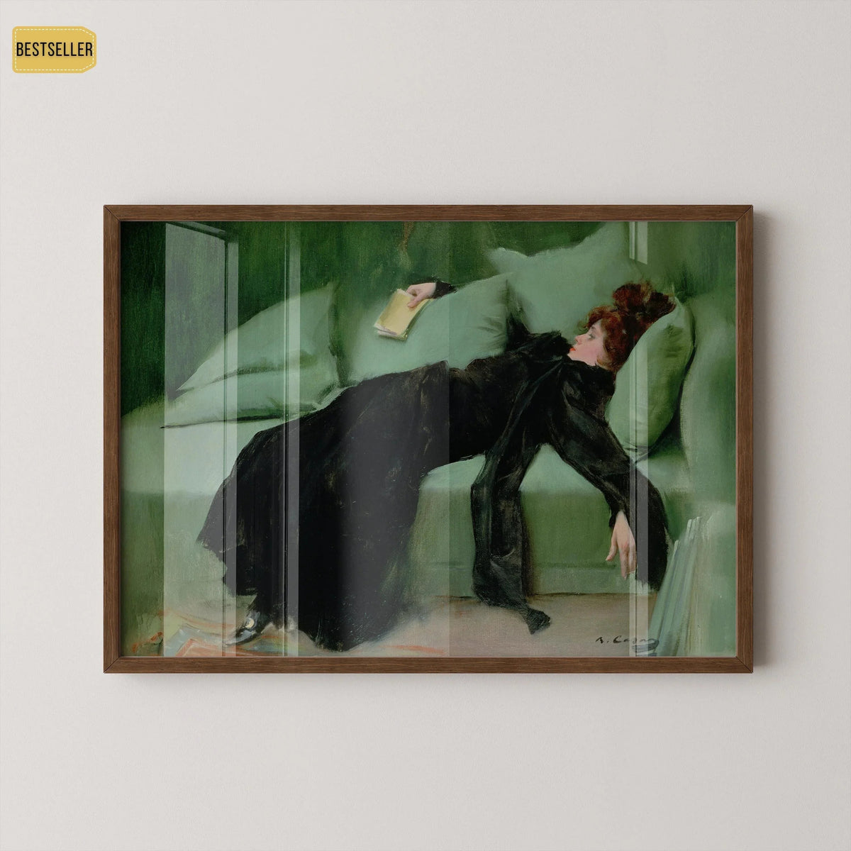 Impression Giclée Ramon Casas : Jeune Femme Décadente, Œuvre d'Art, Option Encadré Main