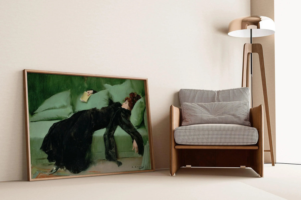 Impression Giclée Ramon Casas : Jeune Femme Décadente, Œuvre d'Art, Option Encadré Main