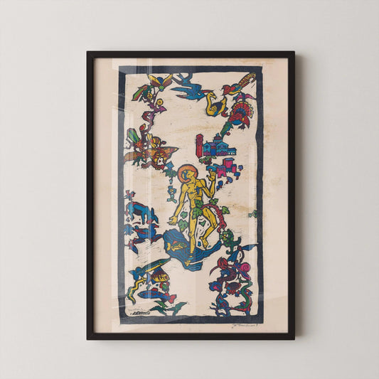 Reijer Stolk St. Franciscus Woodcut Print: Symbolist Fine Art