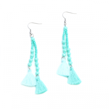 Double Tassel Crystal Drop Earring