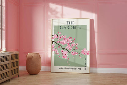 Sakura Cherry Blossom Museum Art Print: Emerald Green