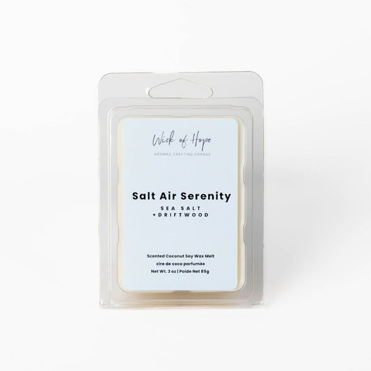Galet de cire parfumée Sérénité marine | Sel marin + Bois flotté