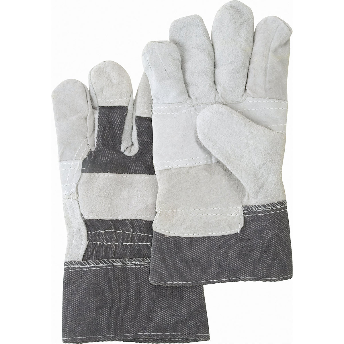 Gants d'ajusteur paume croûte de cuir, taille L, paume en croûte de cuir de vachette, doublure intérieure en coton