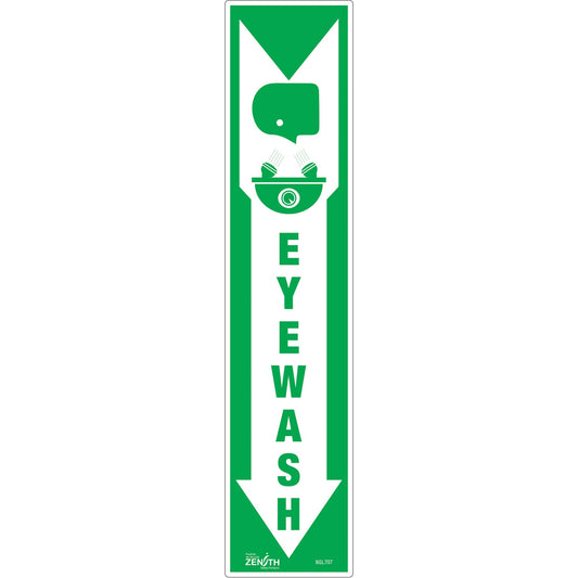"Eye Wash" Sign, 18" x 4", Vinyl, English with Pictogram