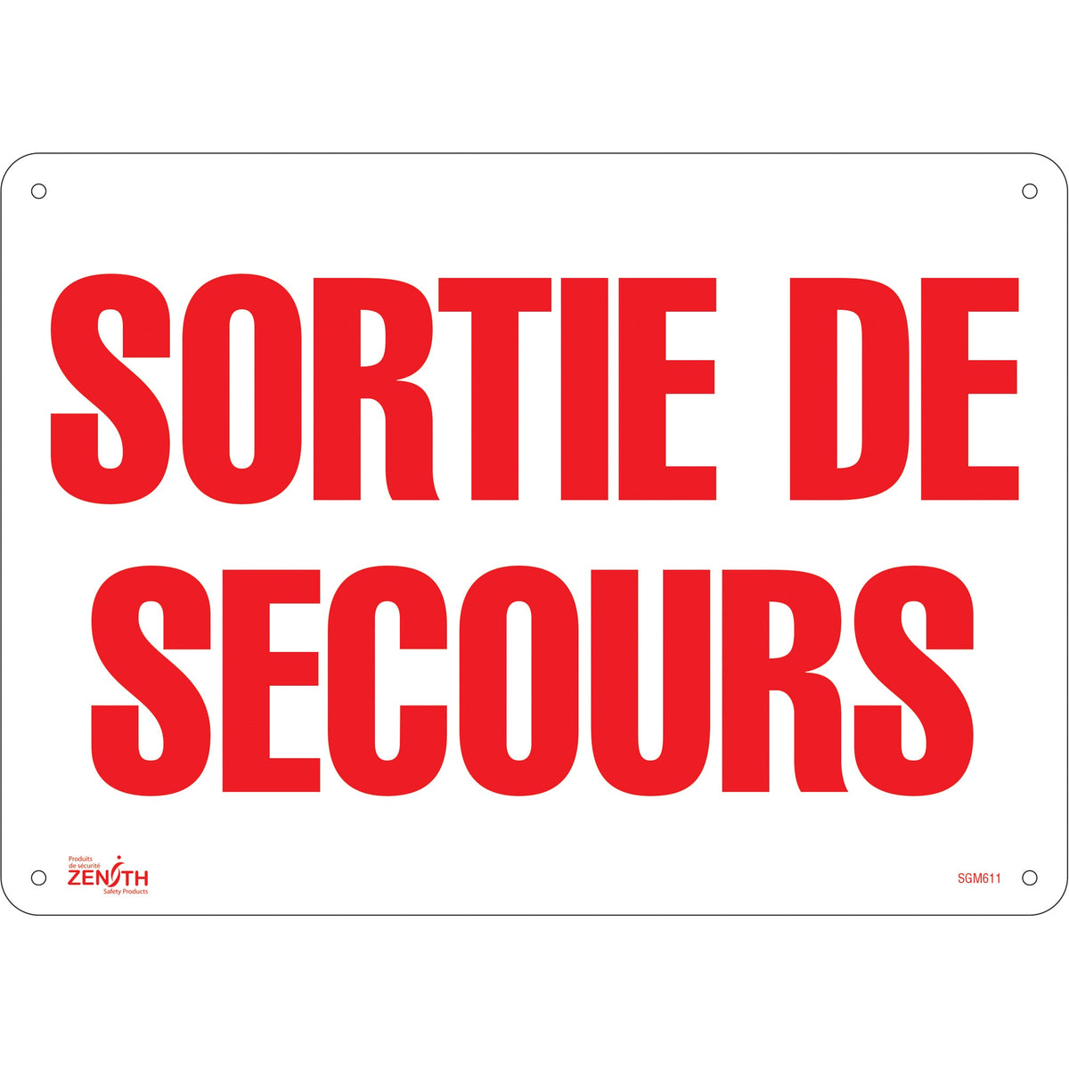 Panneau « Sortie de Secours », 25 x 35 cm, plastique, français