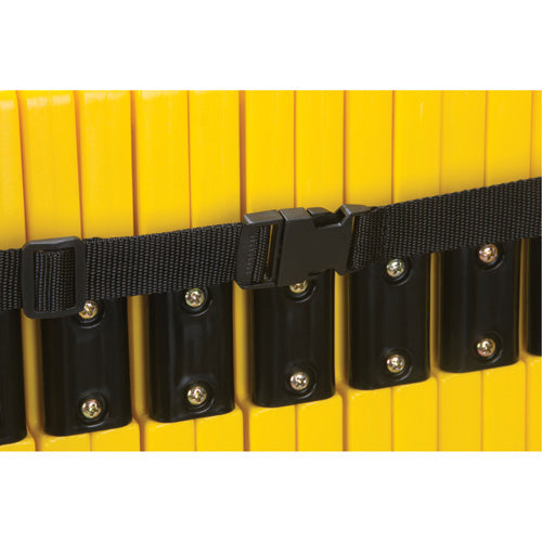 Barrière mobile portative, 101,6 cm H x 3,96 m L, jaune