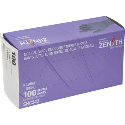 Medical Grade Disposable Gloves, X-Large, Nitrile, 6-mil, Powder-Free, Black, Class 2