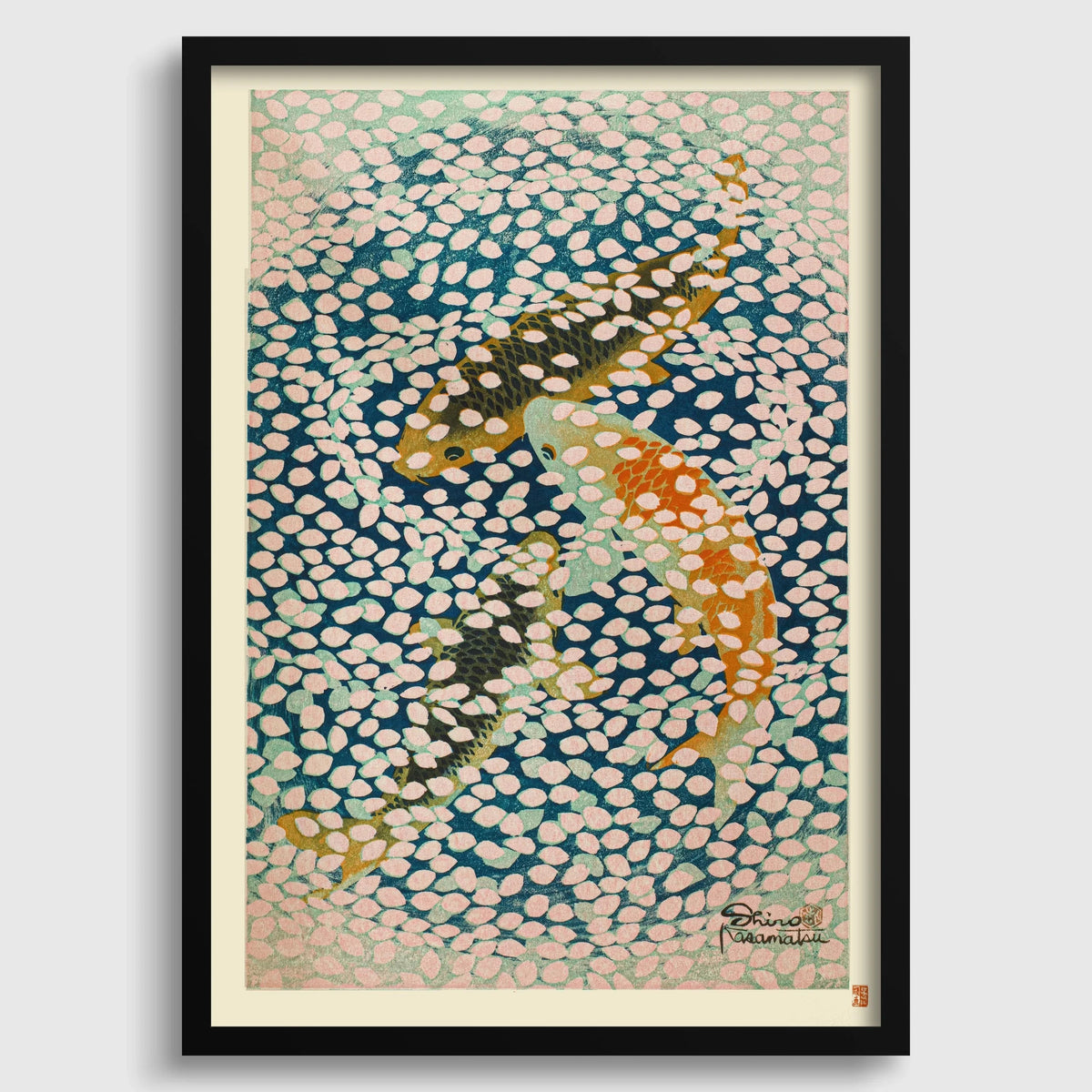 Shiro Kasamatsu - Wave of Petals Giclee Print: Vintage Japanese Woodblock Art