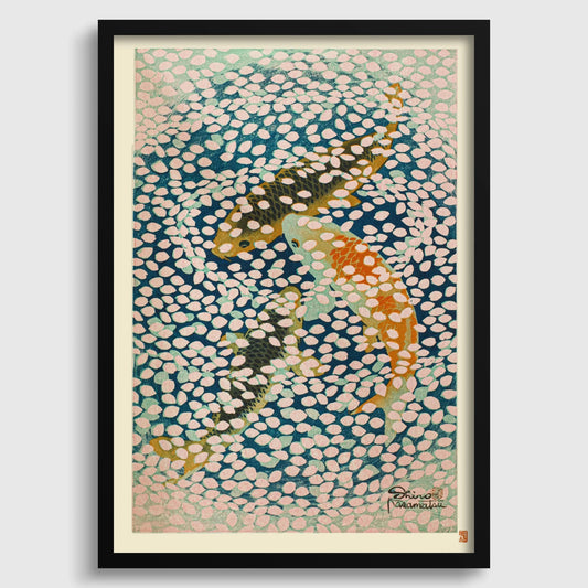 Shiro Kasamatsu - Wave of Petals Giclee Print: Vintage Japanese Woodblock Art