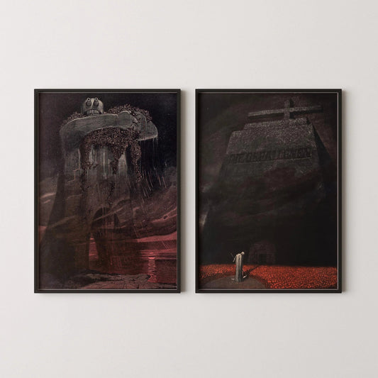 Fritz Gareis World War 1 Expressionist Art Print Set: Dark Symbolist Fine Art