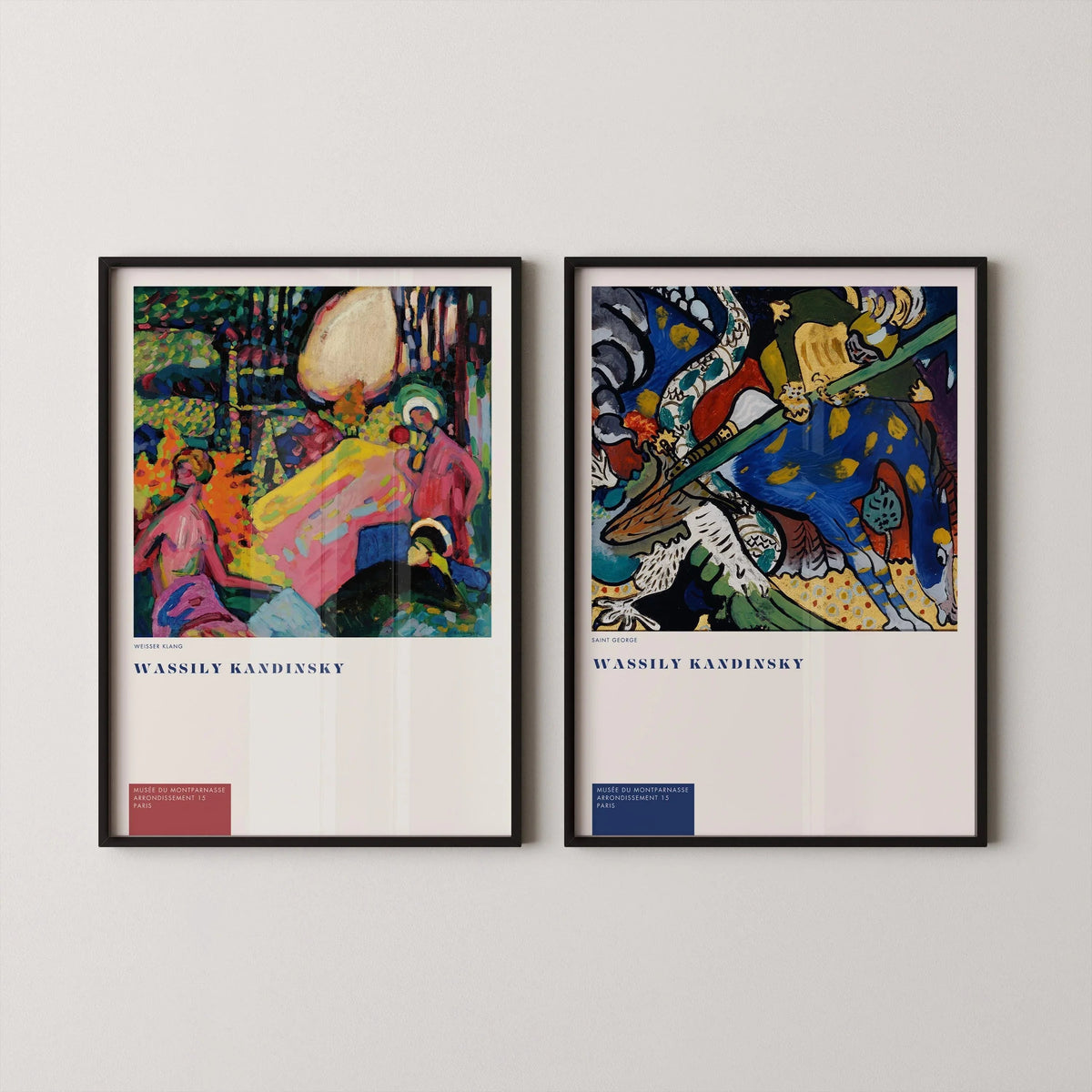 Kandinsky Abstract Art Prints: Weisser Klang & St. George Duo