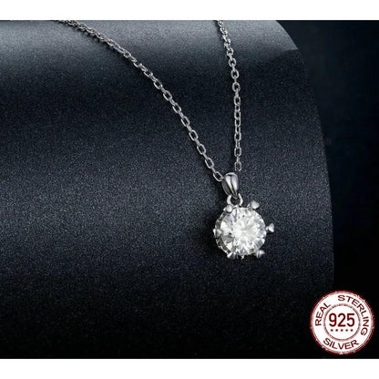 Superbe Collier Pendentif Moissanite 1 Carat | Argent Sterling 925 | Bijoux Fins de Mariage et de Mariée