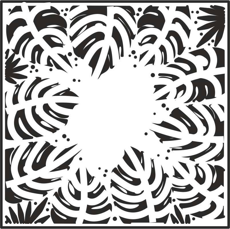 Pochoir Sue Wilson Feuilles tropicales 7 po x 7 po