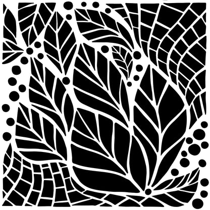 The Crafters Workshop Pochoir 15x15 cm Feuilles Abstraites