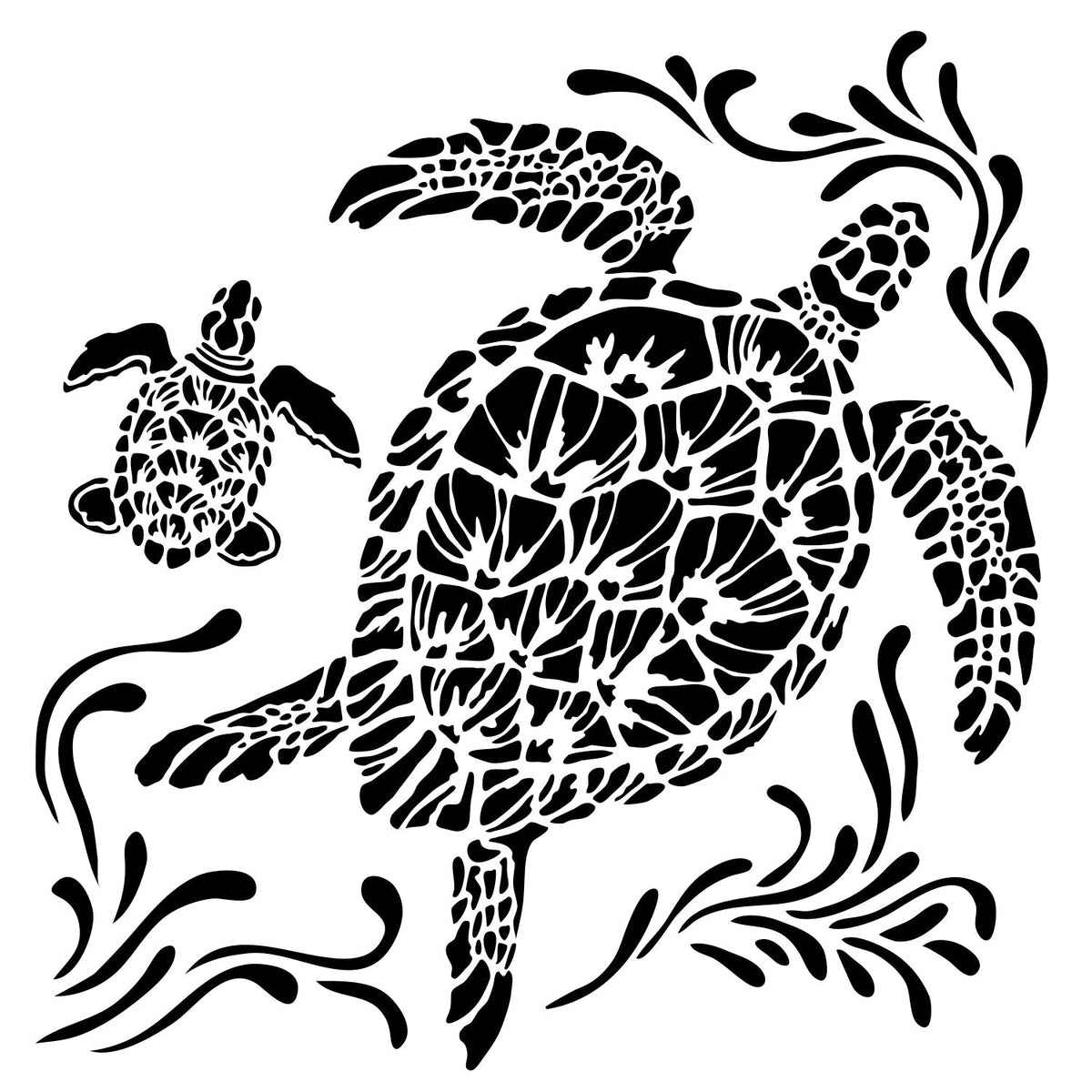 Pochoir 6x6 Les tortues marines The Crafters Workshop