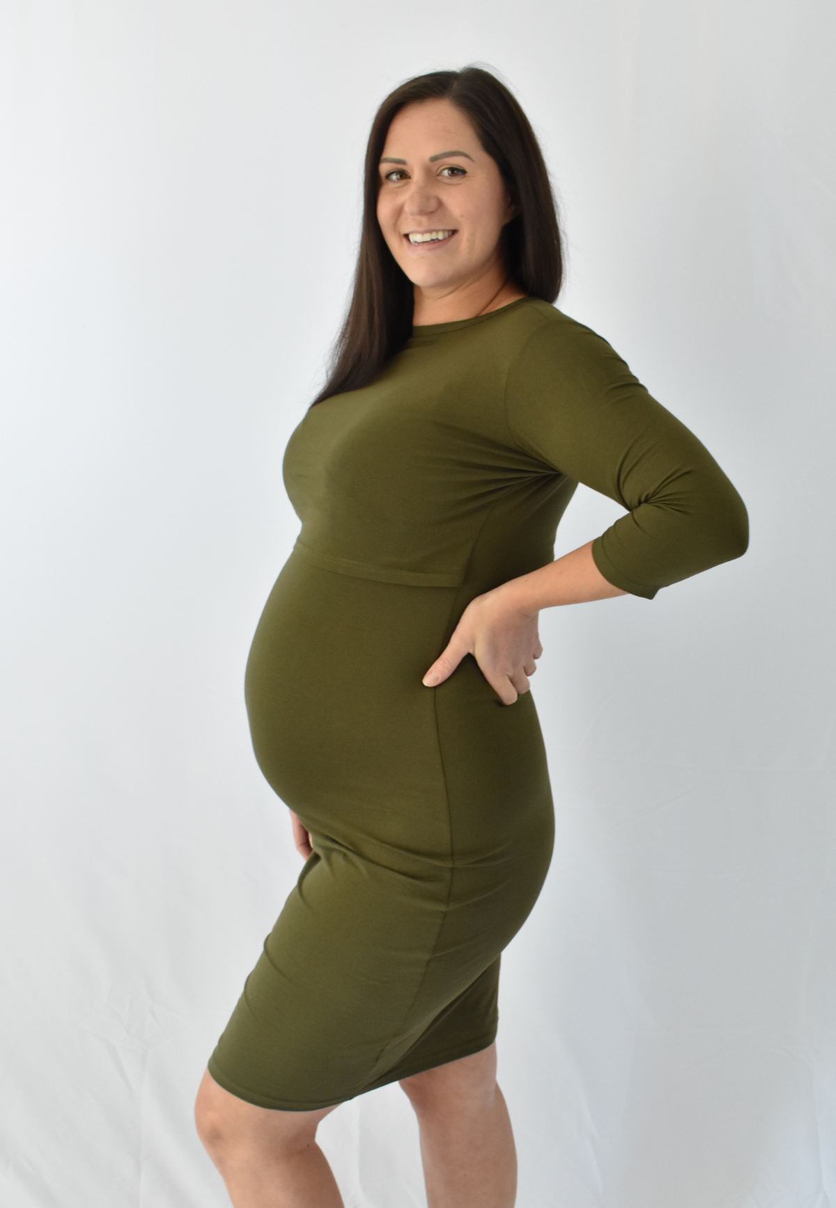 Robe de maternité et d'allaitement à manches 3/4 Taryn