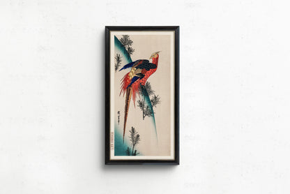 Hiroshige Pheasant Print: Vintage Japanese Art, Narrow Tall Format (2x1)