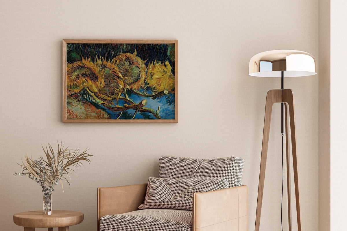 Impression d'art Les Tournesols de Van Gogh : Giclée Beaux-Arts, Option encadré à la main