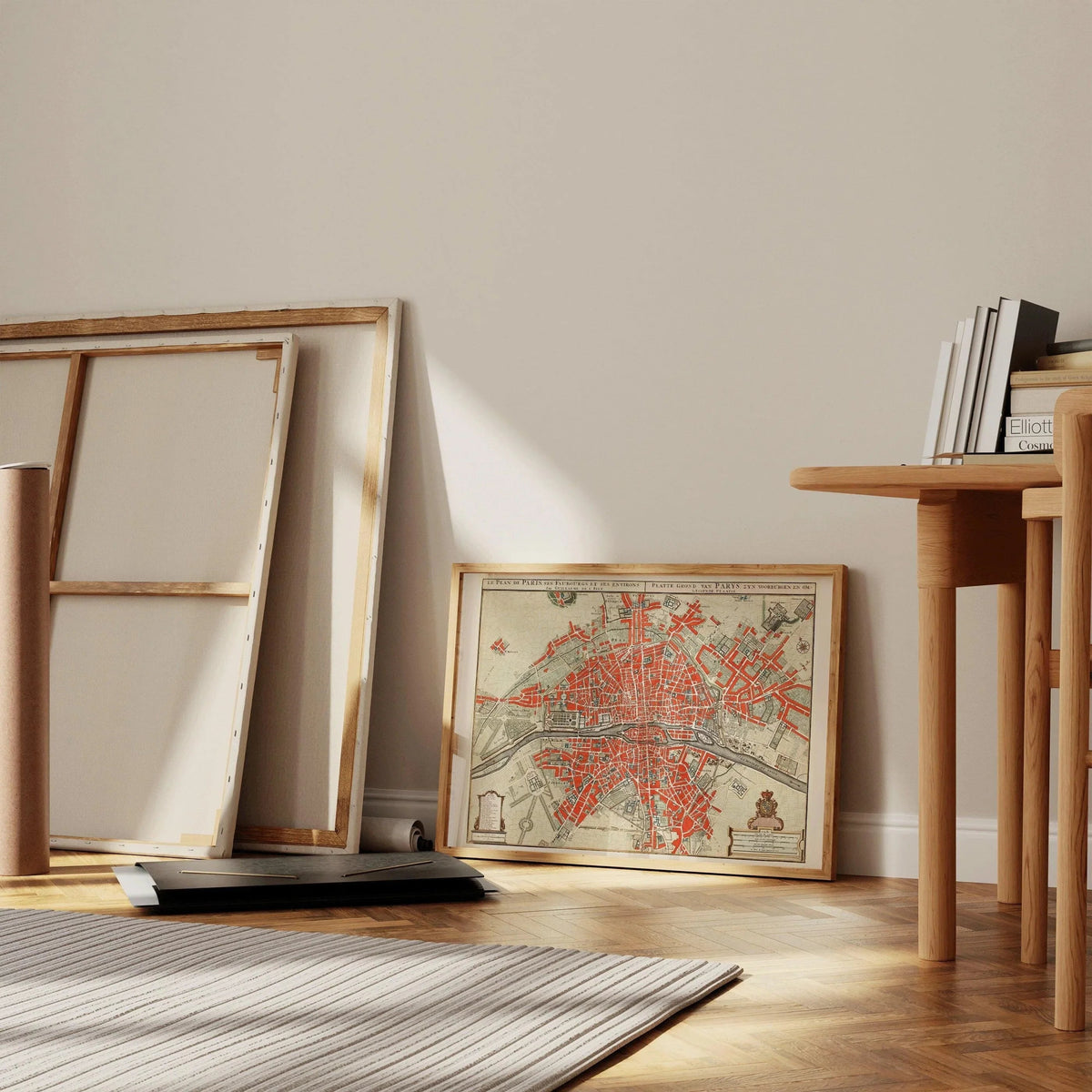 Vintage Paris Map Print (available handframed or unframed)
