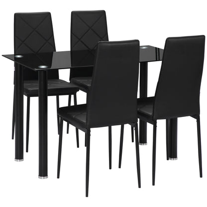 Ensemble de salle à manger compact Adam pour 4 personnes - Noir