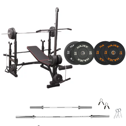 Adjustable Workout Bench with Weight Sets