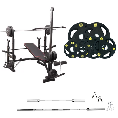 Adjustable Workout Bench with Weight Sets