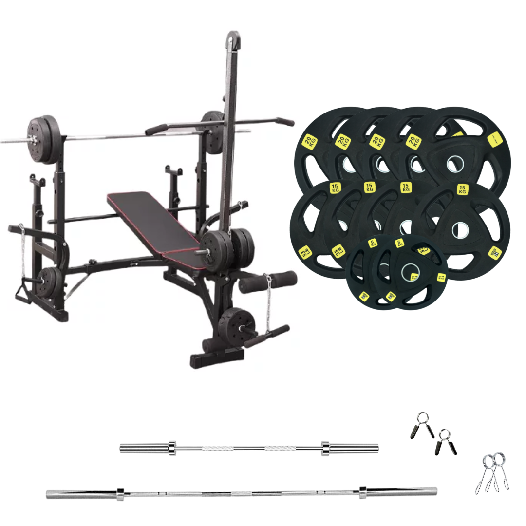 Adjustable Workout Bench with Weight Sets