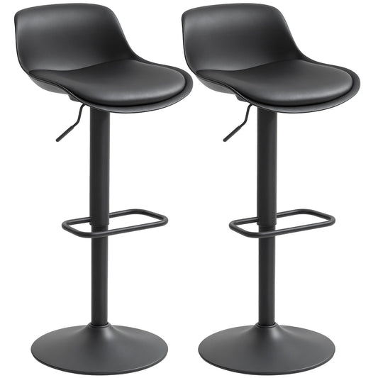Zee Counter Height/Bar Stools Set of 2 with Adjustable Height and Swivel Seat-Black