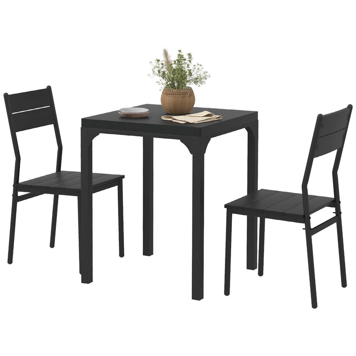 Kurt 3-Piece Dining Set for Small Spaces-Black